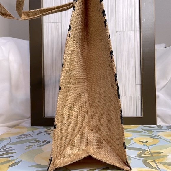 Burlap Tote Bag Large Burlap Cheetah Tote - Picture 2 of 7